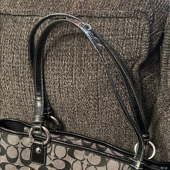 Coach Black and Gray Patterned Tote - Picture 8 of 11